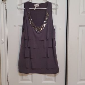 Layered and embellished tank